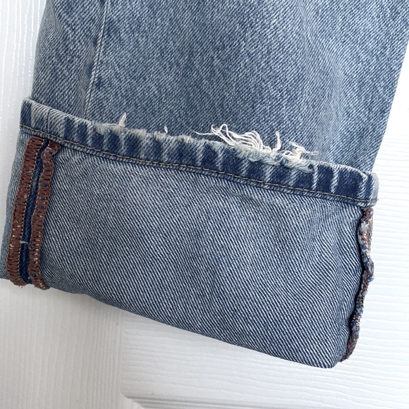 Free People Button fly Distressed Jeans straight or Cuffed 28 - Picture 7 of 8